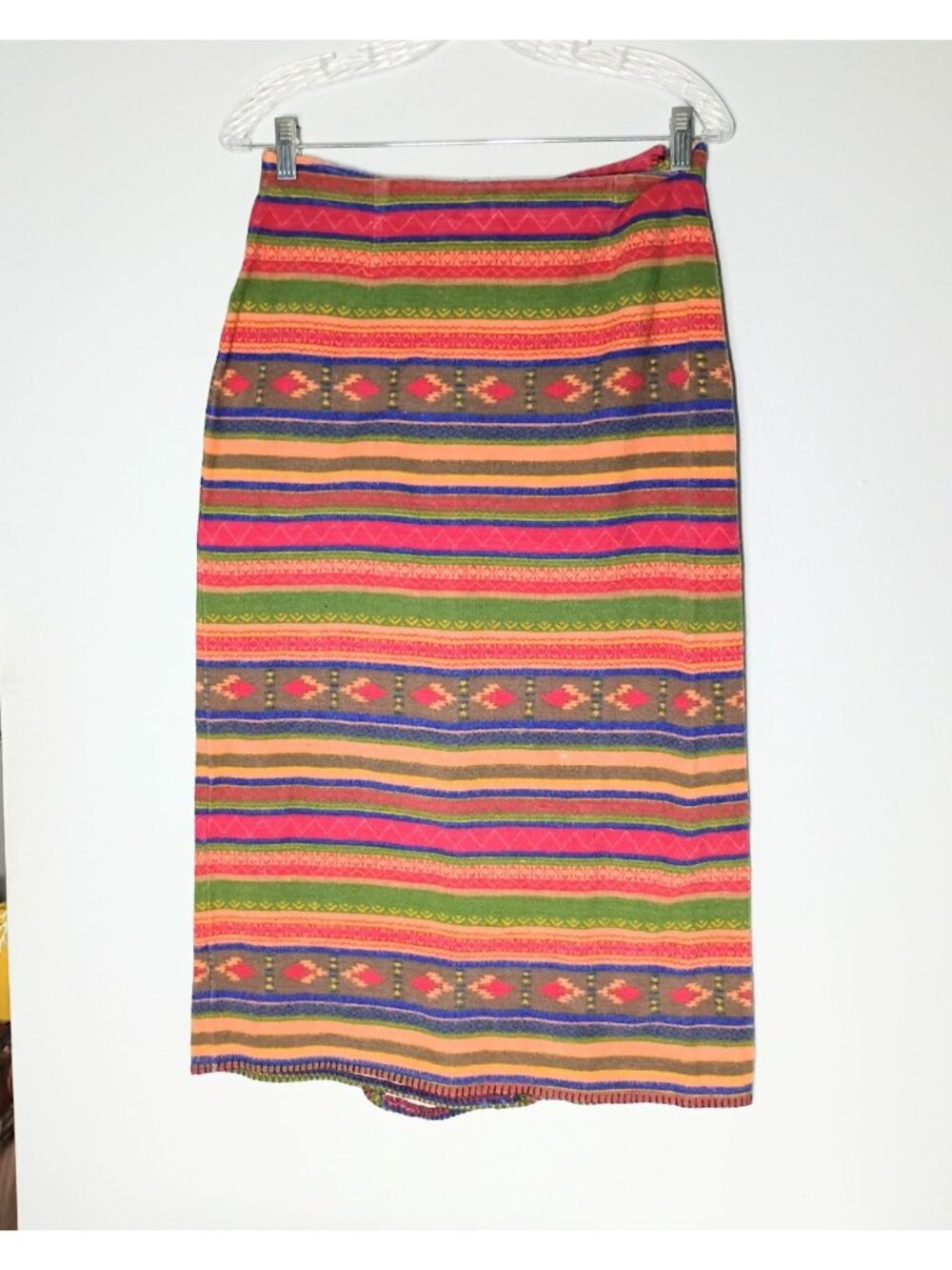 Vintage Red Rover Blanket Wrap Midi Skirt L Southwest Boho Festival Western - Picture 4 of 7